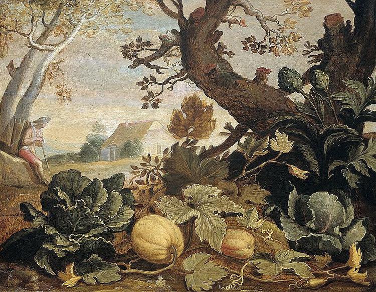 Abraham Bloemaert Landscape with fruit and vegetables in the foreground Norge oil painting art
